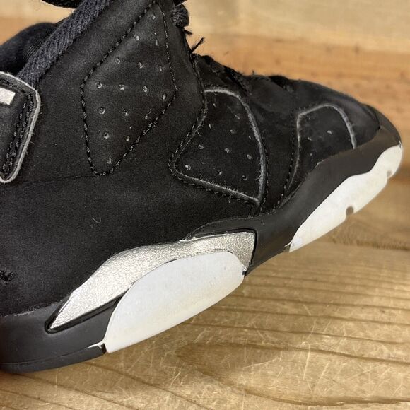 RARE Size 7C - Nike Air Jordan 6 (TD) “Chrome Metallic Silver” Shoes DX6179-001 - Picture 11 of 12